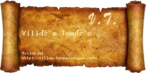 Villám Tamás névjegykártya